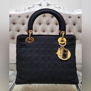 Lady Dior Canvas Cannage Quilted bag